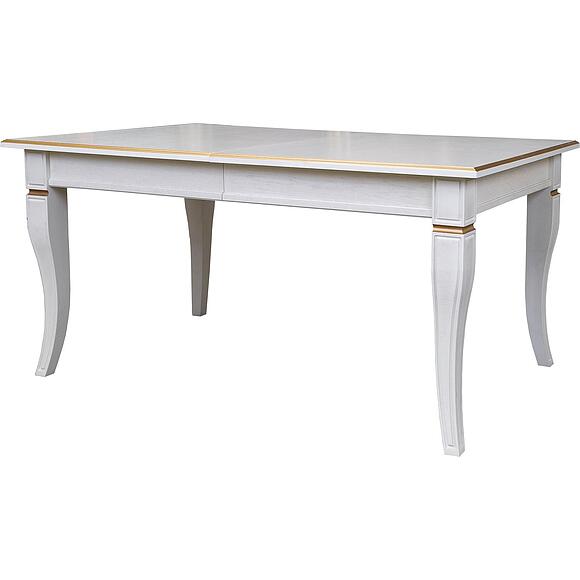 სასადილო მაგიდა «კინგი» პ4.193.4.07 (პ613.07), ადგილი: მდფ+შპონი, ფერი: სპილოს ძვლის ფერი ოქროსფერი ორნამენტებით