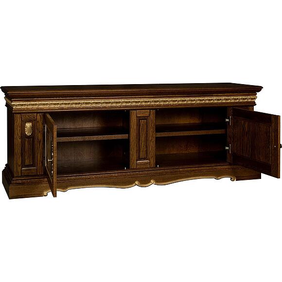 Тумба «Милана ТВ3с» П4.265.0.15(265.15с), Материал: Массив (дуб), Цвет: Черешня с золочением