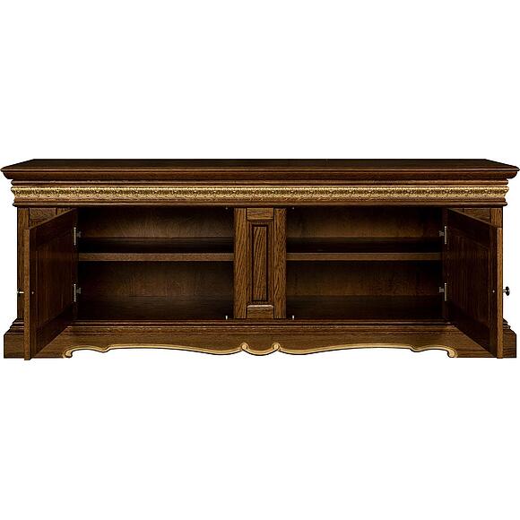 Тумба «Милана ТВ3с» П4.265.0.15(265.15с), Материал: Массив (дуб), Цвет: Черешня с золочением