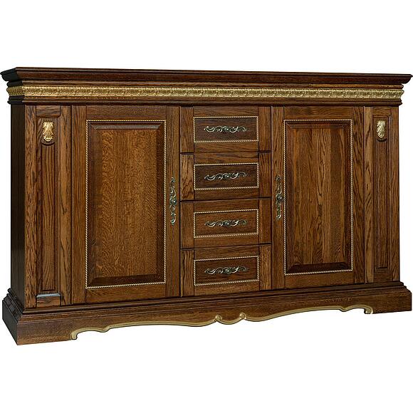 ტუმბო «მილანა 14/1ს» პ4.265.0.13(265.14/1с), ადგილი: მასიური მუხა, ფერი: ბლისფერი ოქროსფერი ორნამენტებით