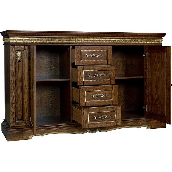 ტუმბო «მილანა 14/1ს» პ4.265.0.13(265.14/1с), ადგილი: მასიური მუხა, ფერი: ბლისფერი ოქროსფერი ორნამენტებით