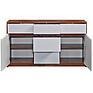 Sideboard «Monaco» P6.528.0.03, Material: MDF + PVC, Color: Satter oak + glossy white